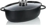 Keck Lang Br&auml;ter Atura Schwarz Glas oval 45 x 28 cm 8 Liter