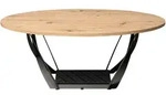 M2 Kollektion Couchtisch Mona Artisaneiche Schwarz Oval 100 x 40 cm