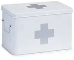 Zeller Medizinbox Metall wei&szlig; Erste Hilfe Hausapotheke Notfallbox