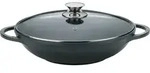 kela Wok Kerros Aluguss Schwarz mit Glasdeckel 4 Liter