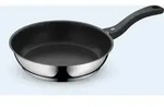 WMF Stielpfanne 24 cm Edelstahl schwarz Silber Induktionsgeeignet