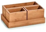Zeller-Present Organizer-Set Bambusholz vierteilig Holzfarben kompakt