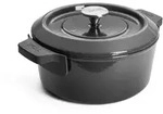 WOLL Gusseisentopf Iron Carbon Grey 24 cm 4,2 Liter Silikongriff Induktion