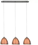 Brilliant H&auml;ngelampe Relax bronzefarbener Stahldraht & Glas L&auml;nge ca. 80 cm