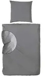 HAHN Bettw&auml;sche-Set Stone Washed anthrazitfarbene Baumwolle 135 x 200 cm