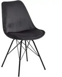 Actona Group Polsterstuhl Eris dunkelgrauer Samt schwarze Metallf&uuml;&szlig;e 49 x 85,5 x...
