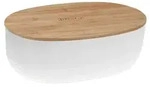 Kela Brotkasten Namur Wei&szlig; Kunststoff Bambus 37,5 x 23 x 14 cm