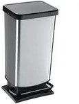 Rotho Treteimer Paso Silber Kunststoff 40 Liter Geruchsicher