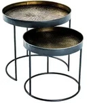 HAKU M&ouml;bel Beistelltisch Set Metall Kupfer Schwarz zweiteilig modernes Design