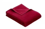 IBENA Fleecedecke Porto dunkelrotes Mischgewebe 180 x 220 cm