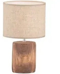 Fischer & Honsel Tischleuchte FH Malik beige Holzbeton Leinen H&ouml;he 35 cm