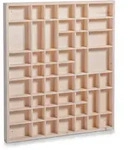 Zeller Wandregal Setzkasten Kiefernholz 52 x 3,5 x 46 cm natur