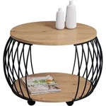 M2 Kollektion Couchtisch Peking Artisan Eiche & Schwarz Durchmesser 60 cm