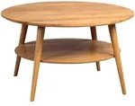 M2 Kollektion Couchtisch Massivholzm&ouml;bel Wildeiche ge&ouml;lt rund 80 cm Durchmesser