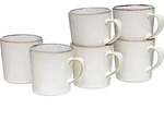 Ritzenhoff Breker Tassen Set Visby Wei&szlig; Steinzeug 6-teilig 400 ml