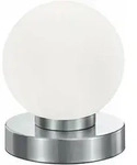 Reality Tischleuchte Prinz II Glas Metall Wei&szlig; 15 cm 40 Watt nicht dimmbar