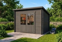 Alpholz Pultdach Gartenhaus Maria Grau