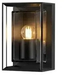 Brindisi-Mini Wandl. schwarz, E27, dickes klares Glas
