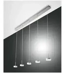 Fabas Luce Dunk Pendelleuchte LED 5x8W Metall- und Methacrylat Aluminium gebuerstet
