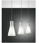Fabas Luce Diana Pendelleuchte E27 3X60W Metall und geblasenes Glas Verchromt