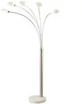 Classic Style Stehleuchte Metall Nickel Matt, 5X E14