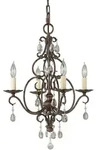 Feiss Kronleuchter Chateau E14 60W Stahl, Kristall; Bronze mokka B:42.2cm...