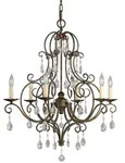 Feiss Kronleuchter Chateau E14 60W Stahl, Kristall; Bronze mokka B:63.8cm...