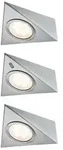 LED Unterschrankleuchte Dreieck 3x2,8W 140x110mm 3x170lm 230/12V eckig Eisen