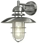 Wandleuchte Sorrento Edelstahl, klares Glas