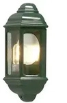 Wandleuchte Halbschale Cagliari, grun, klares Glas