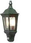 Wandleuchte Firenze, grun, klares Glas, mit Bewegungsmelde