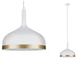 Neordic Pendelleuchte Embla E27 max. 20W Wei&szlig; matt Gold dimmbar Metall