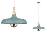 Neordic Pendelleuchte Juna E27 max. 20W Softgr&uuml;n Kupfer Holz dimmbar Metall Holz