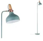 Neordic Stehleuchte Juna E14 max. 20W Softgr&uuml;n Kupfer Holz Metall Holz