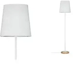 Neordic Stehleuchte Stellan E27 max. 20W Wei&szlig; Holz Stoff Metall Holz