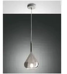 Fabas Luce Lila Pendelleuchte E27 1X40W Metall und Borsilicatglas Grau transparent