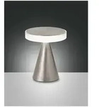 Fabas Luce Neutra Tischleuchte LED 1x8W Metall- und Methacrylat Nickel satiniert