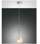 Fabas Luce Lila Pendelleuchte E27 1X40W Metall und Borsilicatglas Amber
