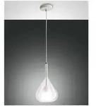 Fabas Luce Lila Pendelleuchte E27 1X40W Metall und Borsilicatglas Transparent