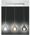 Fabas Luce Lila Pendelleuchte E27 3X40W Metall weiss und drei Borsilikatgl&auml;ser in