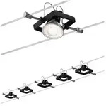 Seilsystem Mac II Basisset GU5,3 max. 5x10W dimmbar 230/12V Schwarz matt