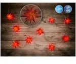 N&auml;ve 9er-Outdoor-LED-Weihnachtslichterkette 3D-Sterne / XMAS Lights - rot