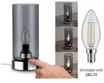 Tischleuchte Pinja E14 max. 20W Chrom Rauchglas