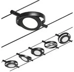 CorDuo LED Seilsystem RoundMac Basisset 5x200lm 5x4,5W 3000K 230/12V Schwarz matt