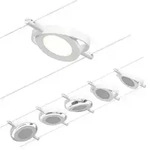 CorDuo LED Seilsystem RoundMac Basisset 5x200lm 5x4,5W 3000K 230/12V Wei&szlig; Chrom