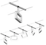 CorDuo LED Seilsystem Frame Basisset 5x280lm 5x4,8W 3000K 230/12V Chrom matt Chrom