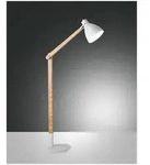 Fabas Luce Sveva Leseleuchte E27 1x60W Metall und Holz wei&szlig;/Eschenholz