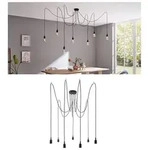 Neordic Pendelleuchte Ketil E27 max. 7x60W Schwarz dimmbar Silikon Metall