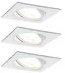 LED Einbauleuchte Nova Basisset schwenkbar eckig 84x84mm 50&deg; GU10 3x6,5W 3x460lm