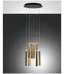 Fabas Luce Prado Pendelleuchte LED 8x 65W Metall- und Methacrylat Schwarz/Gold